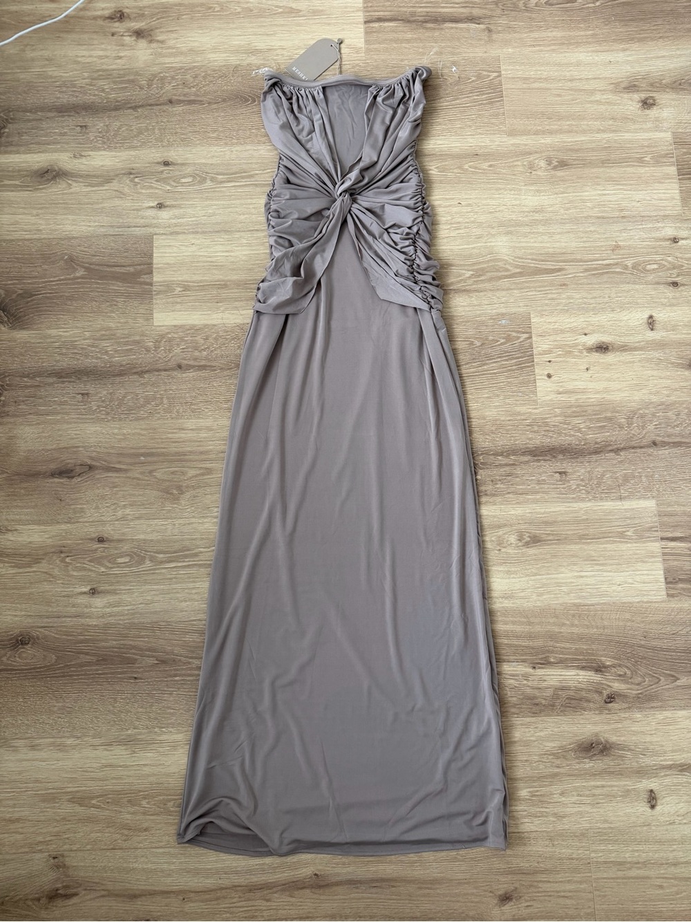 Meshki mirren slinky Ruched Maxi Dress in Taupe - Picture 3 of 4